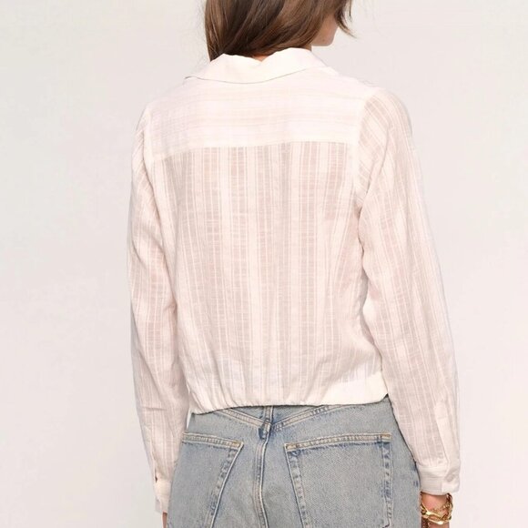 Heartloom The Paige Shirt Whit Collard Long Sleeve Button Cotton Down Size Small - Picture 11 of 11